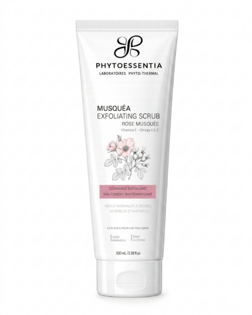 musquéa exfoliating scrub – gommage exfoliant hautement raffermissant – 100 ml