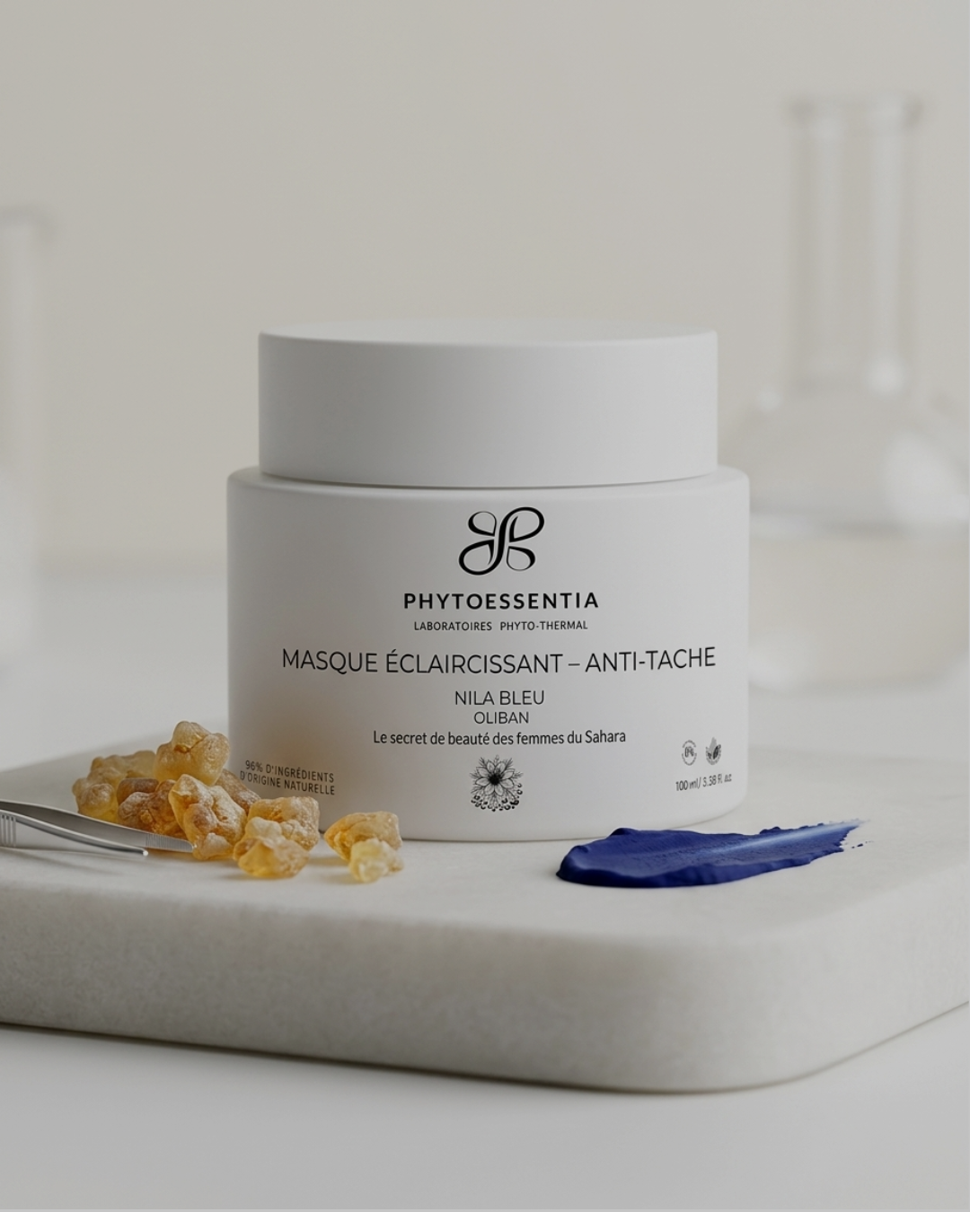 masque Éclaircissant nila bleu – oliban & géranium – 100 ml masque Éclaircissant nila bleu – oliban & géranium – 100 ml