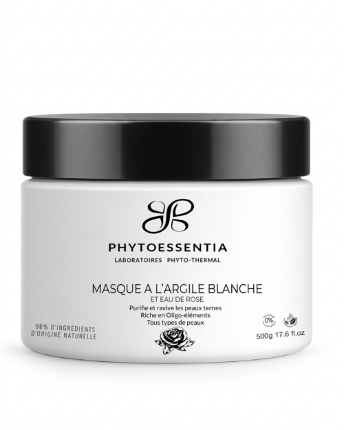 masque à l’argile blanche et eau de rose – 500 g