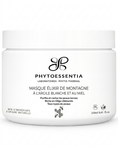 masque Élixir de montagne à l’argile blanche et au miel – 250 g
