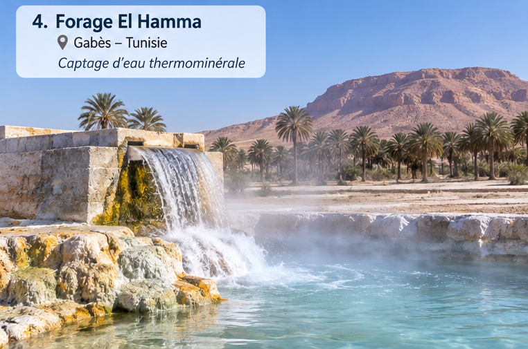 Oasis Hamma Gabès — source thermale entourée de palmeraies